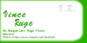 vince ruge business card